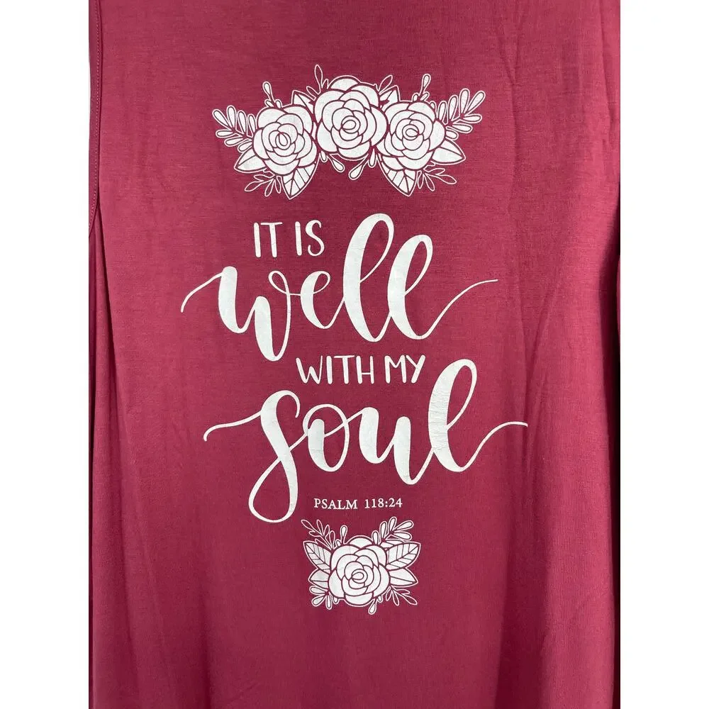 French Pastry Burgundy Tank Top Sleeveless Tee Soft Lightweight Shirt 1X  Womens - Picture 10 of 12